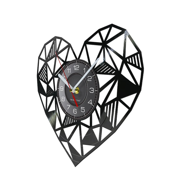 Romantic Geometric Heart Wall Clock