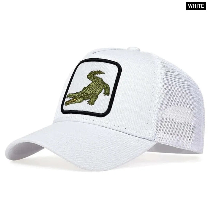 Adjustable Crocodile Embroidered Baseball Cap / Hat For Outdoor Sun Protection