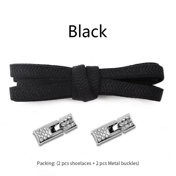 Elastic Sneakers Diamond Cross Locks Without Ties Shoe Laces For Kids & Adults Shoes 8Mm Width