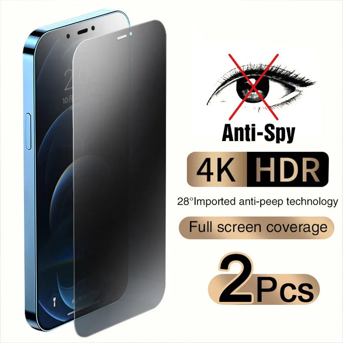 2Pcs Full Cover Anti Spy Screen Protector For Iphone 11 12 13 14 15 Pro Max 6 7 8 Plus Xs X Xr Tempered Glass Privacy