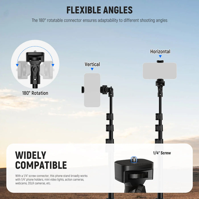 Telescopic Cellphone Tripod & Selfie Stick 18.3 61 Adjustable Stand For Iphone & Smartphone