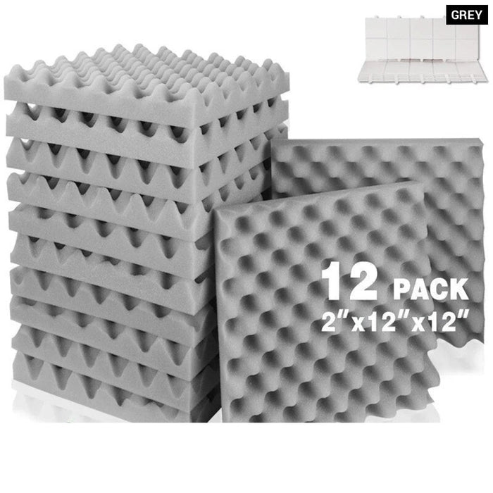 Sound Panels Wedges Soundproof Foam Padding 12pcs Egg Crate Panels Acoustic Foam Sound Proof Wall Tiles For Recoding Studio