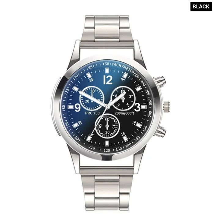 Fashion Mens Stainless Steel Watches Luxury Quartz Wristwatch Clock Men Business Casual Watch