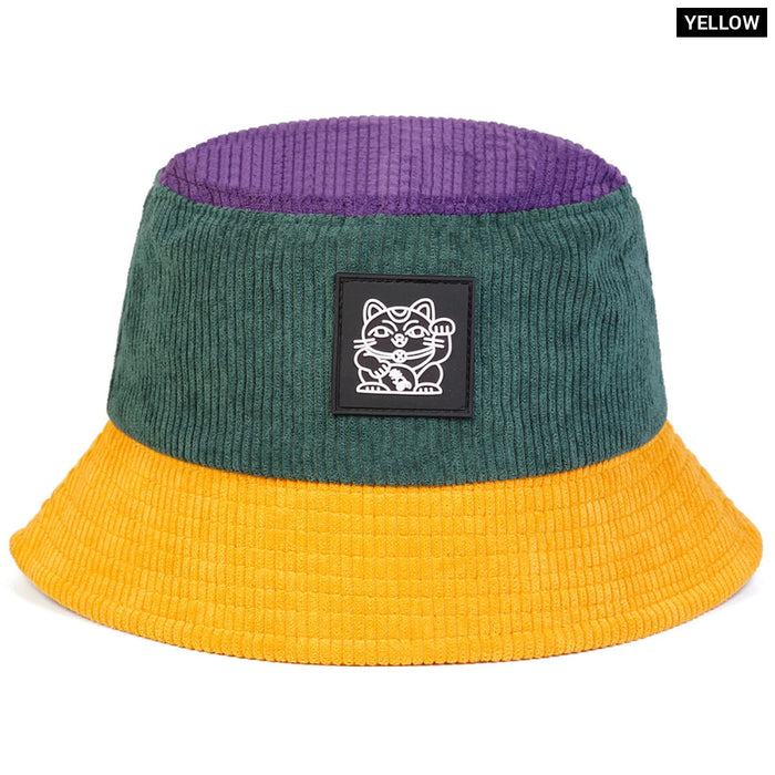 Cat Embroidered Bucket Hat For Sun Protection