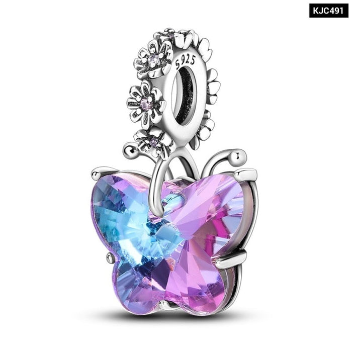 Spring Series Charms Beads 925 Silver Flower Birds Butterfly Pendent Fit Original Pandora Bracelet Jewelry