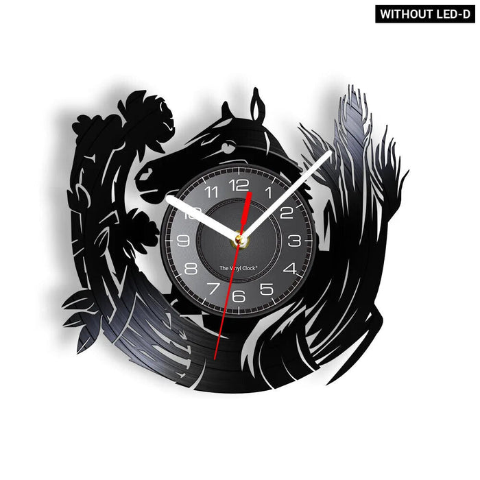 Horse Head Vinyl Record Wall Clock