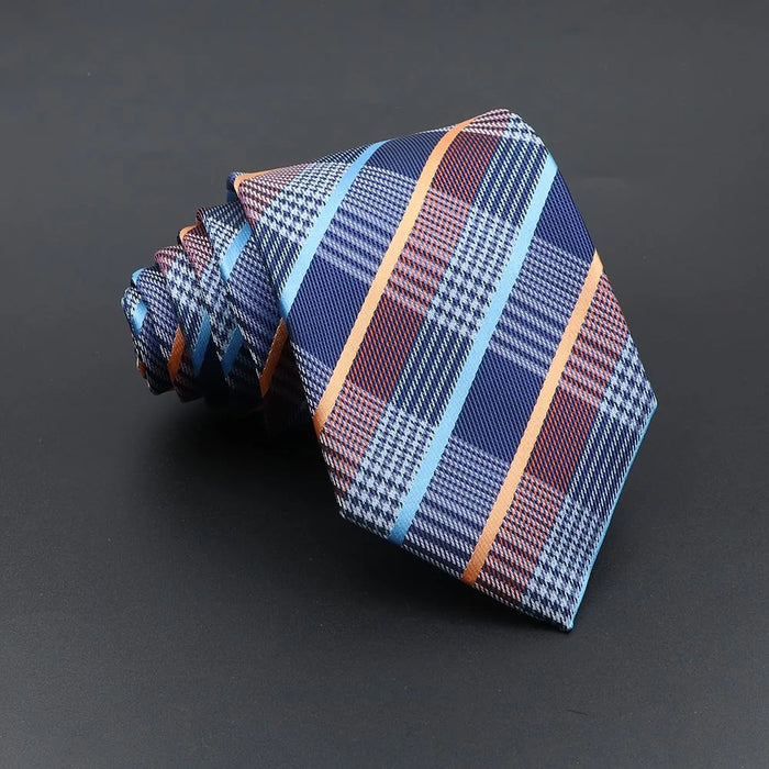 Classic Jacquard Plaid Tie For Business Weddings And Daily Wear