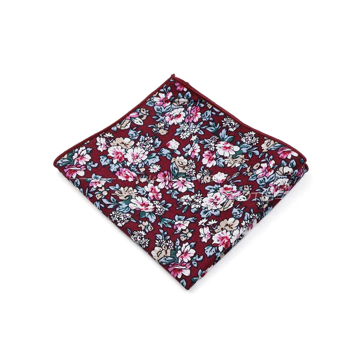 Wedding Suit Pocket Square Cotton Flower Hankerchief For Men Gift