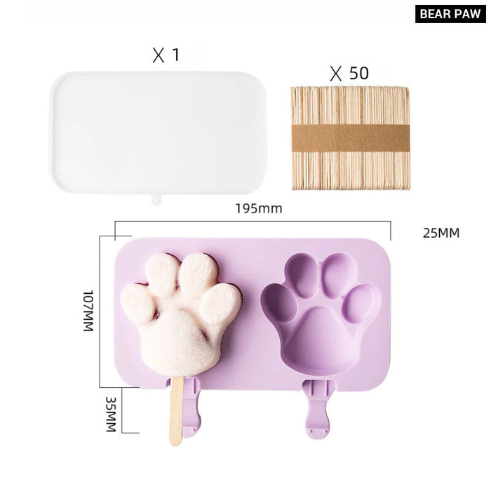 Reusable Silicone Popsicle Mold With Removable Lid