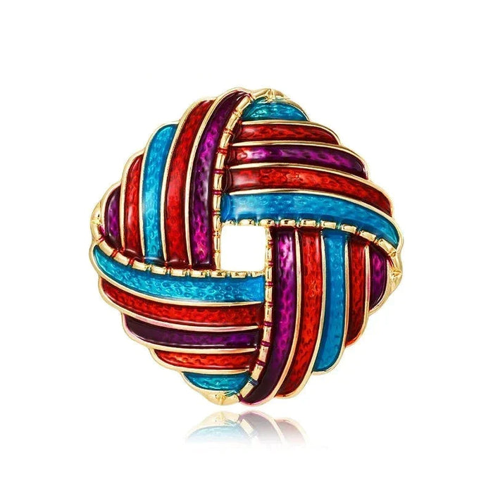 Bohemian Square Enamel Pin For Women Colourful Badge