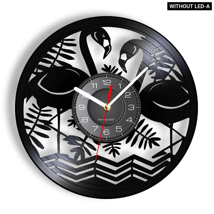 Wild Flamingo Circle Wall Clock