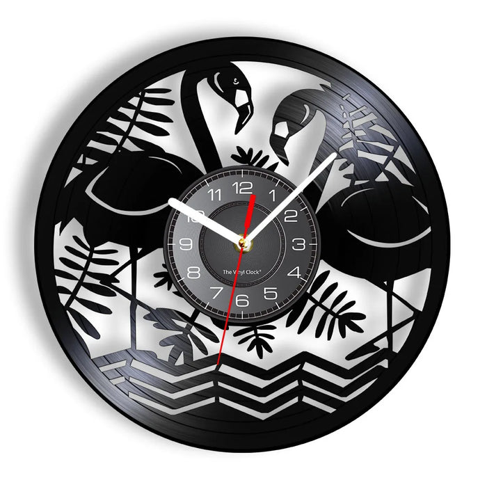 Wild Flamingo Circle Wall Clock