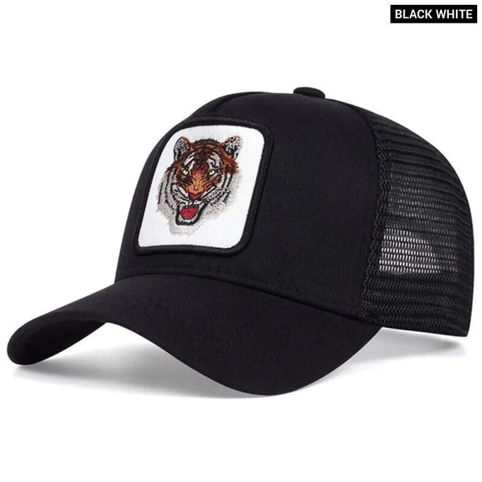 Adjustable Tiger Embroidered Baseball Cap / Hat For Outdoor Sun Protection