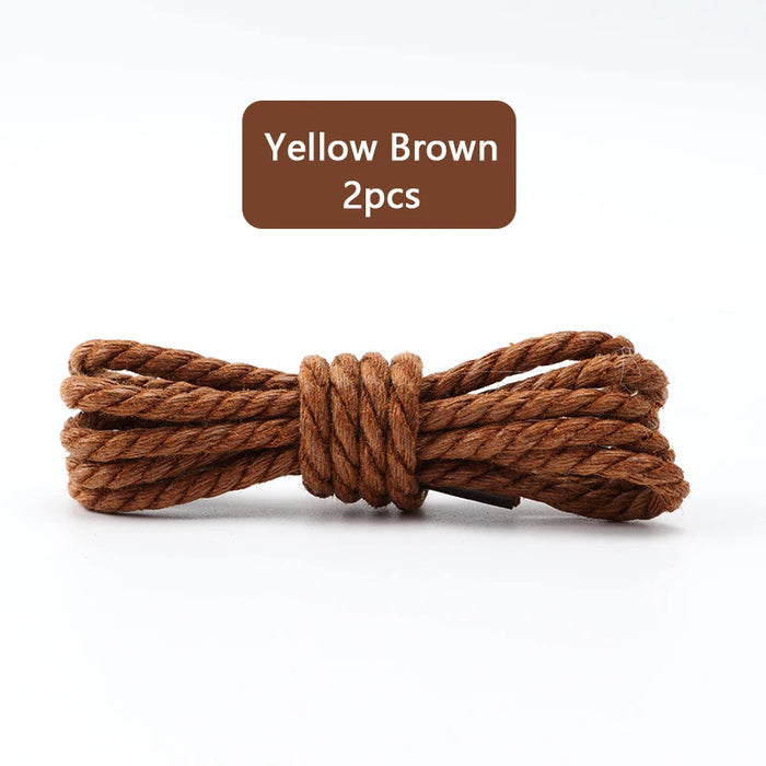 1Pair Leather Round Waterproof Waxed Cotton Oxford Boots Shoe Laces 60/80/100/120/140/180Cm Length