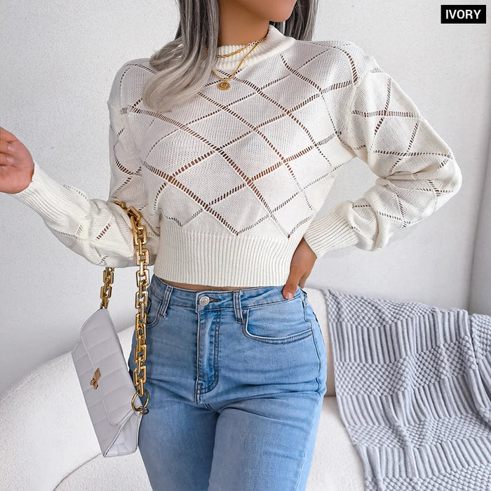 Knitted Pullover With Hollow Sleeves