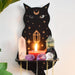 Wooden Cat Wall Shelf With Crystal Display