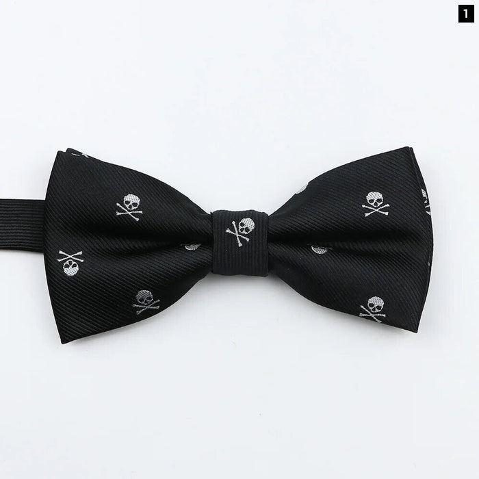 Skull Bowtie For Men Weddings And Cosplay