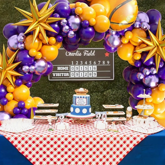 107Pcs Basketball Aluminum Film Balloon Wreath Arch Kit Indoor Outdoor Sports Theme Decoration Wedding Birthday Celebration