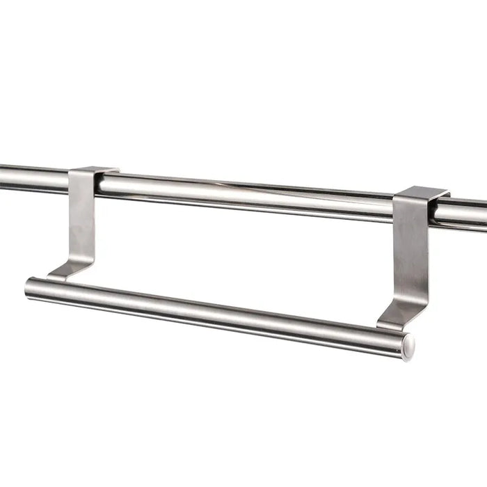 Stainless Steel Over Door Towel Rack Bathroom Kitchen Cabinet Holder