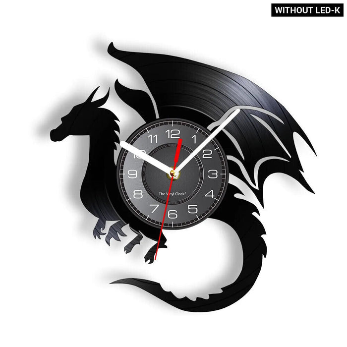 Yin Yang Dragon Vinyl Record Wall Clock