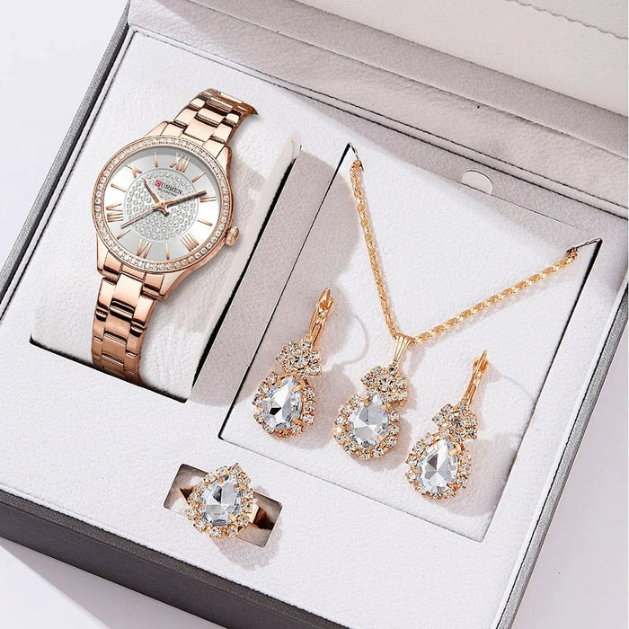 Wristwatches For Women Stainless Steel Bracelet Rhinestones