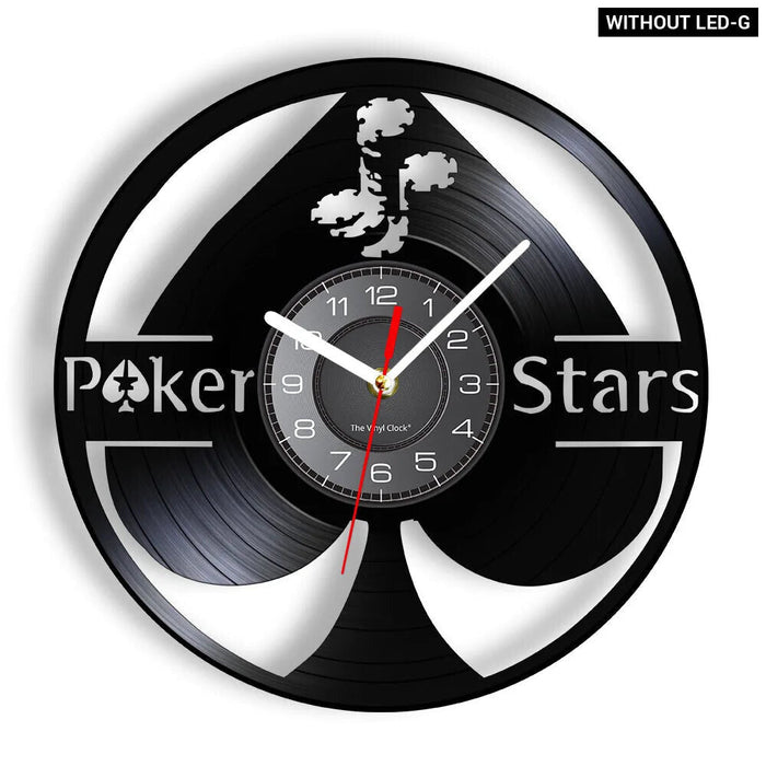 Poker Royal Flush Vinyl Record Wall Clock