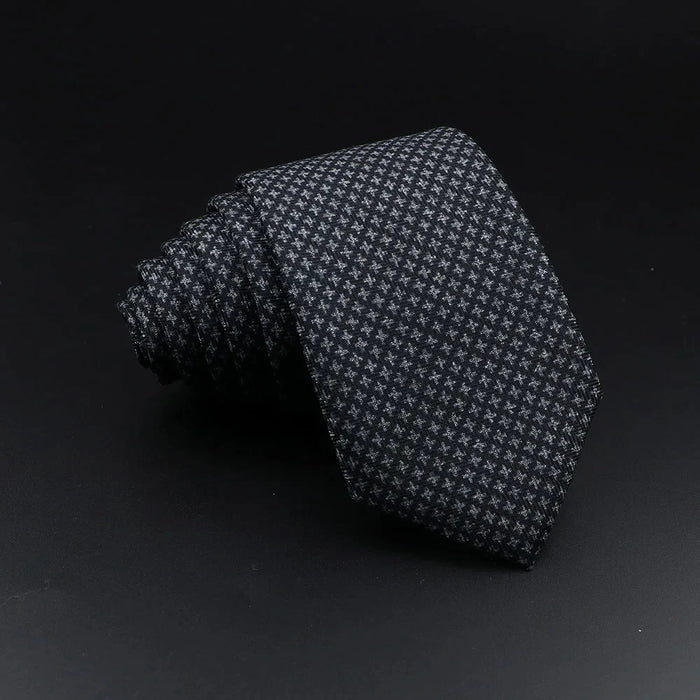 Handmade Mens Plaid Tie Black Grey Red Cotton Wool Wedding Business Party Gift Accessory