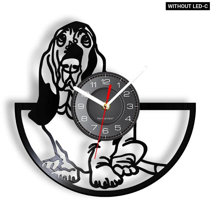 Basset Hound Vinyl Record Clock