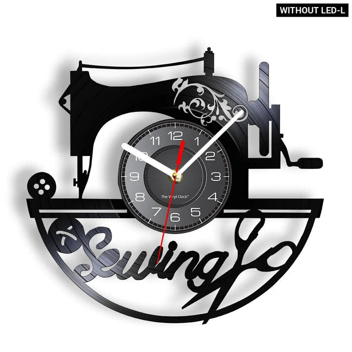 Vinyl Record Sewing Machine Clock