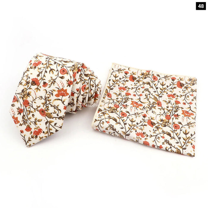 Floral Cotton Tie Set For Parties And Daily Wear