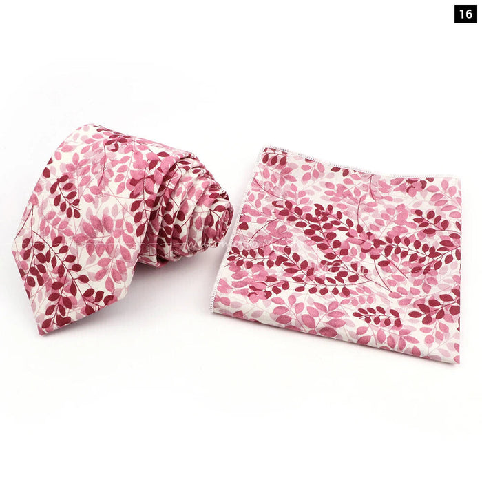 Floral Cotton Tie Set For Parties And Daily Wear