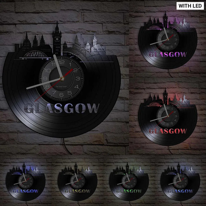 Minimalist Glasgow Vinyl Record Clock