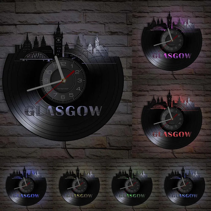 Minimalist Glasgow Vinyl Record Clock