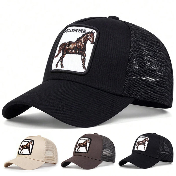 Adjustable Horse Stallion Baseball Cap / Hat For Outdoor Sun Protection