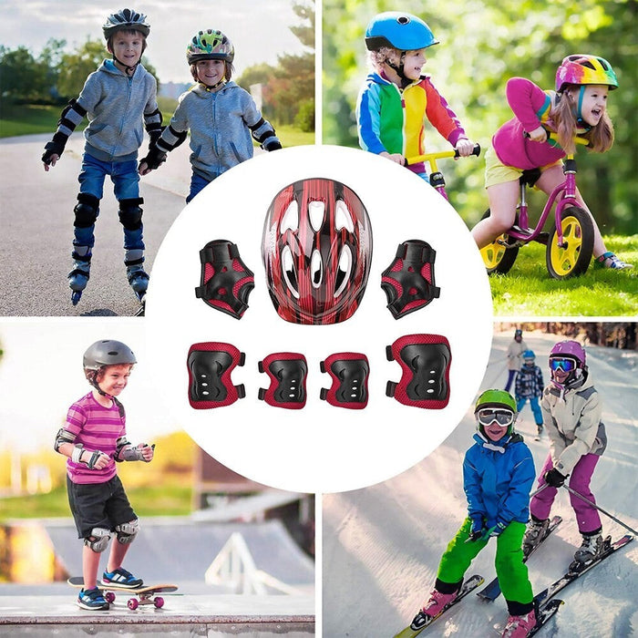 Adjustable Helmet Protective Gear Set Knee Elbow Wrist Pads For Skateboard Scooter Roller