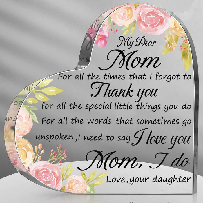 Mother's Day Heart Acrylic Plaque Son & Daughter Gift