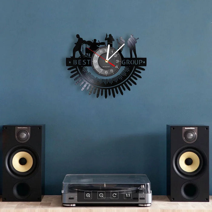 Rock Band Silhouettes Wall Clock