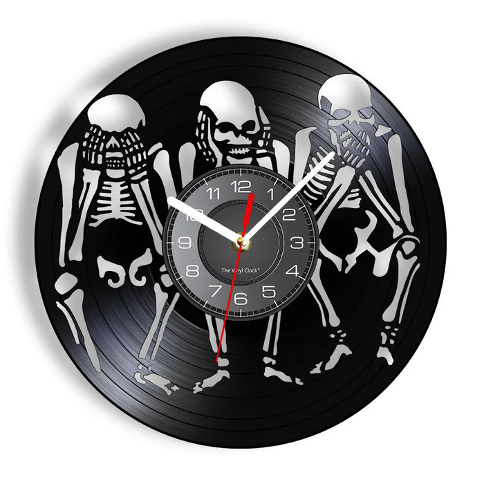 Skulls Wall Clock Wisdom Of The Dead