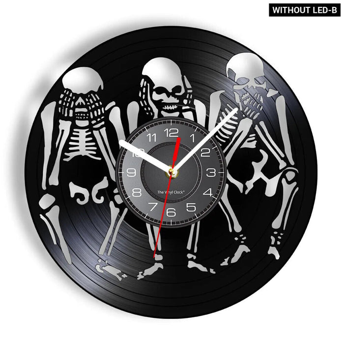 Skulls Wall Clock Wisdom Of The Dead