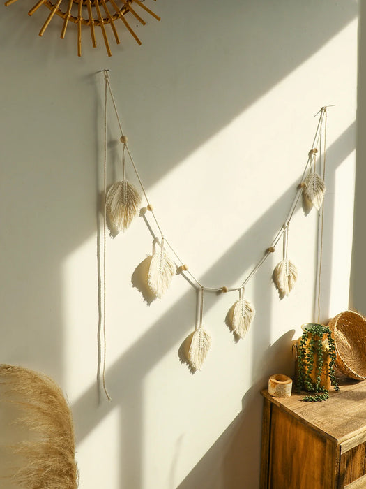 Boho Leaf Macrame Tapestry For Room Decor