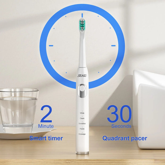 Supercharged Sonic Toothbrush 5 Modes Rechargeable LED Indicator