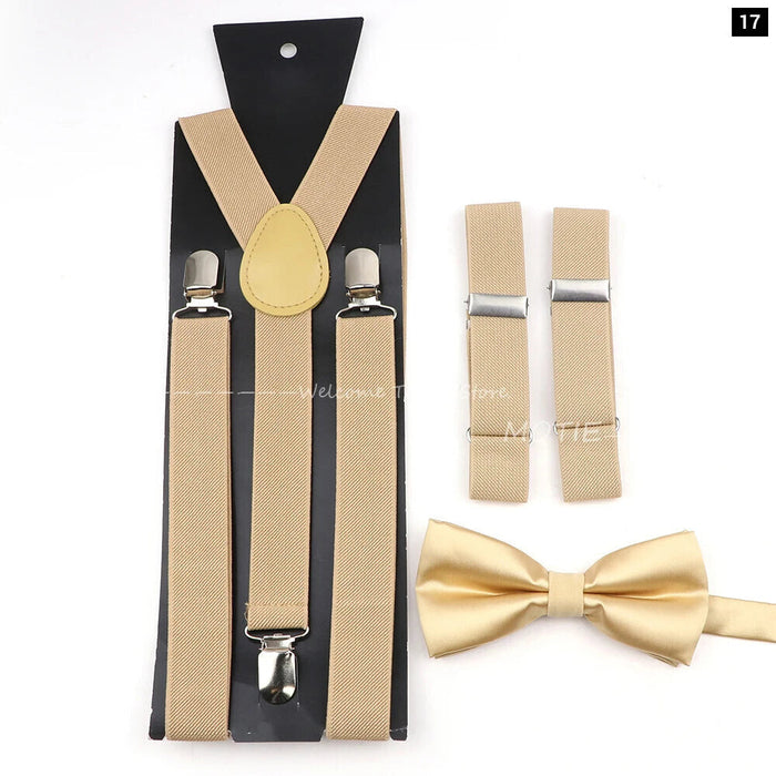 Adjustable Elastic Suspender Set For Weddings