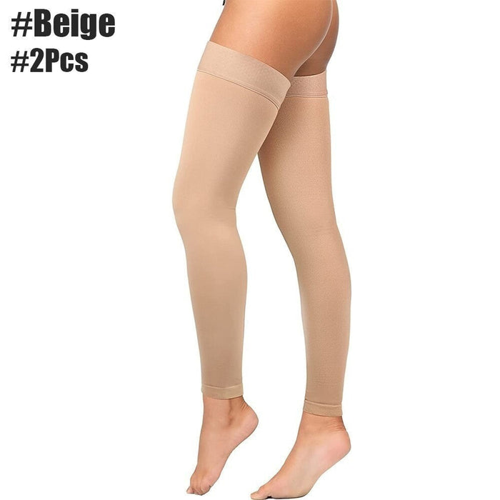 1 Pair Thigh High Footless Compression Stocking Support for Varicose Veins Swelling