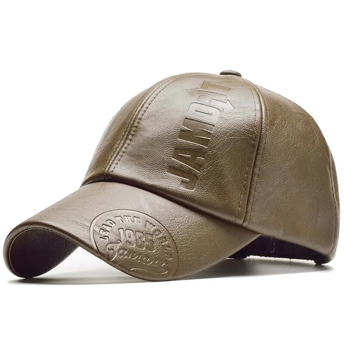 Stylish Pu Leather Letter Print Baseball Cap For Outdoor Activities