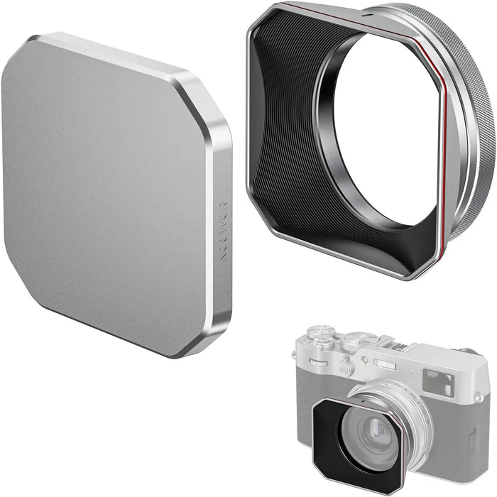 Aluminum Alloy Square Lens Hood For Fujifilm X100V & X100Vi Anti Glare Petal Design