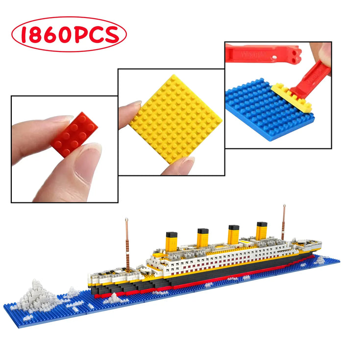 1860Pcs Titanic Building Blocks Set Diy Educational Toy