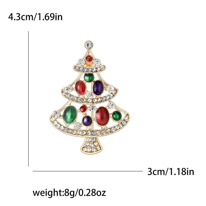 Sparkling Christmas Tree Lapel Pin For Women