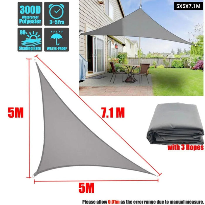 Waterproof Polyester Square Rectangle Shade Sail Garden Terrace Canopy Swimming Sun Shade Awning 285Gsm