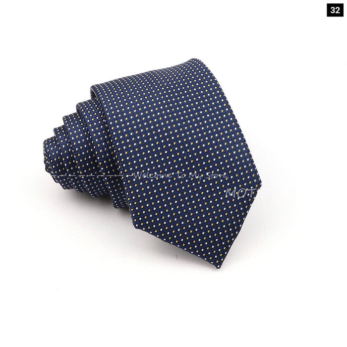 Deep Blue Striped Polyester Neckties For Business Weddings And Daily Wear