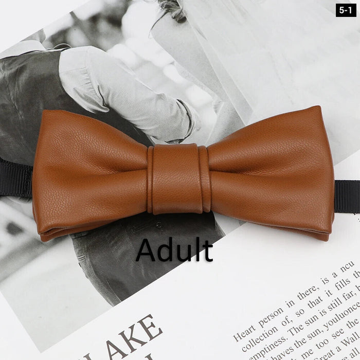 Leather Butterfly Bow Tie Set For Parties Weddings And Business Male And Female 40+ Colours